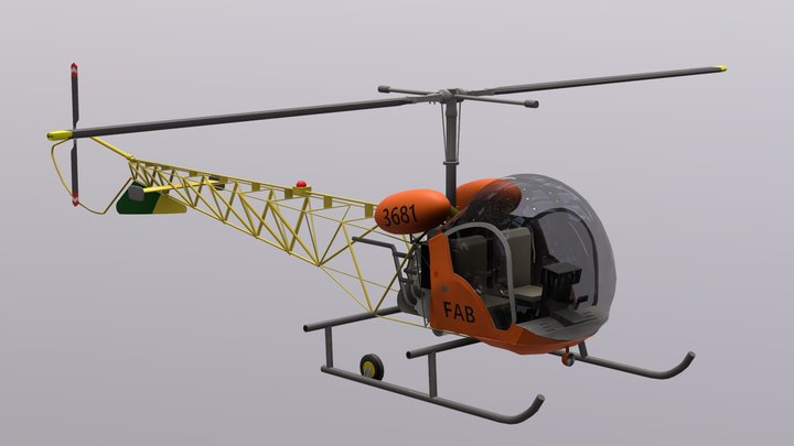 Bell H-13 Sioux FAB 3D Model