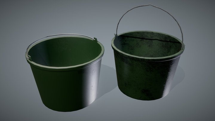 Plastic Garden Bucket 3D Model