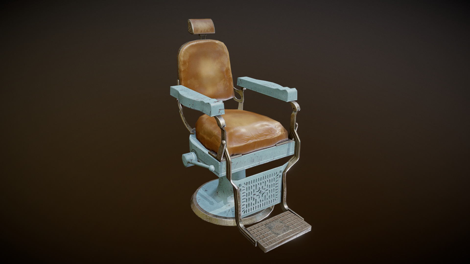 3D model Barber Chair - This is a 3D model of the Barber Chair. The 3D model is about a robot with a book and a book.