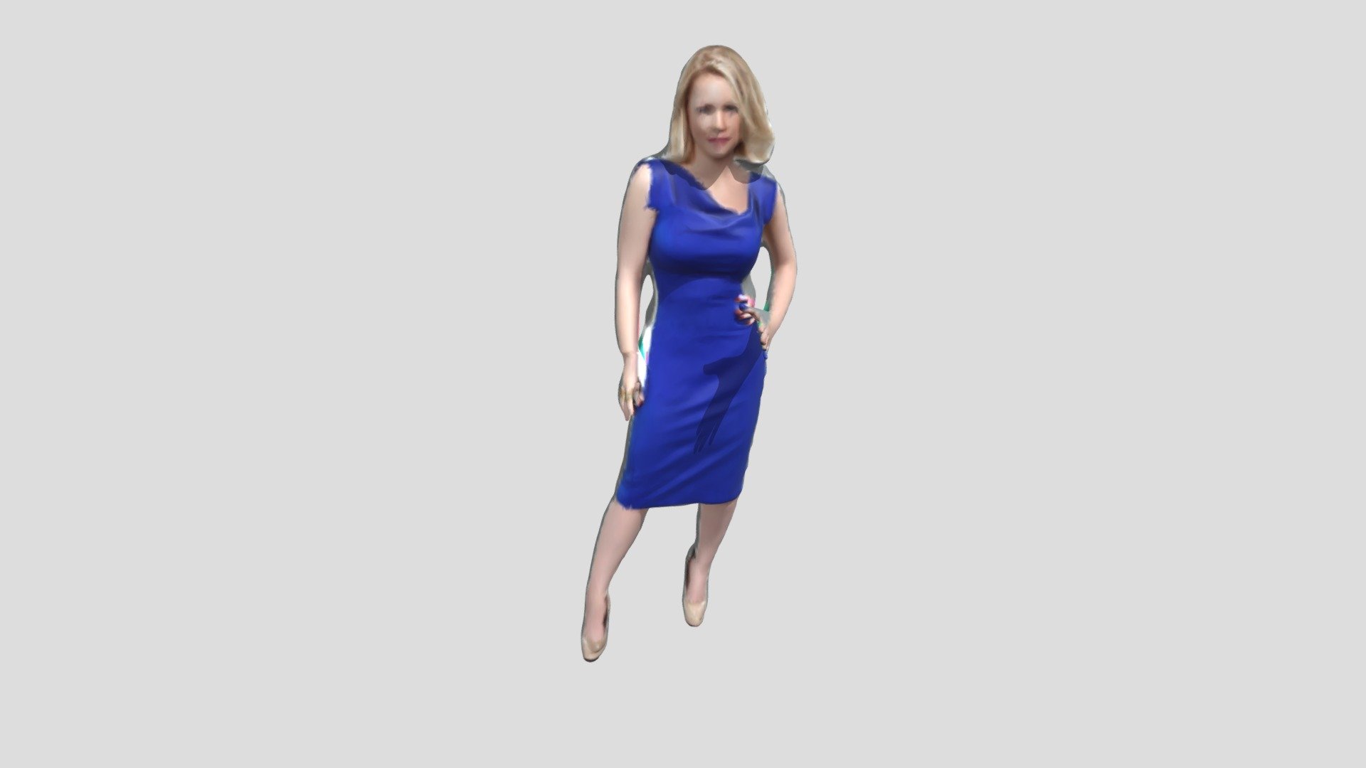 girl in blue dress - 3D model by motion diz (@motion.diz) [dd55578 ...