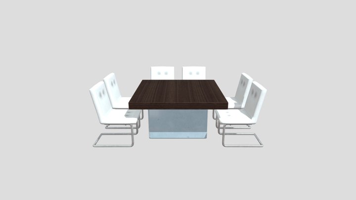 Kursi-set-meja 3D Model