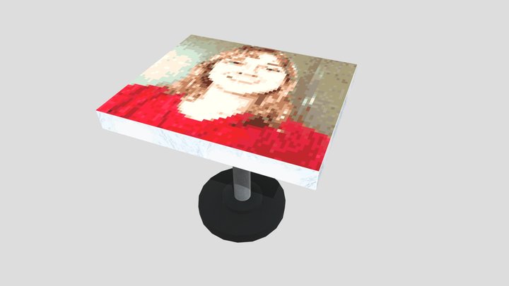 Table with Portrait 3D Model