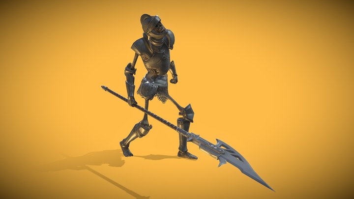 Skeleton Zombie Knight 2 3D Model