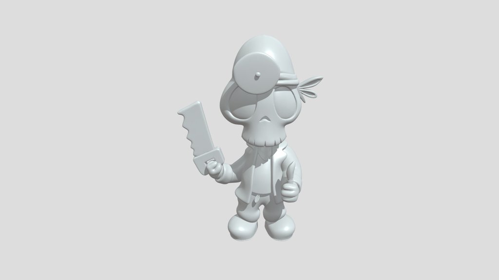 Skeleton surgeon doctor with saw