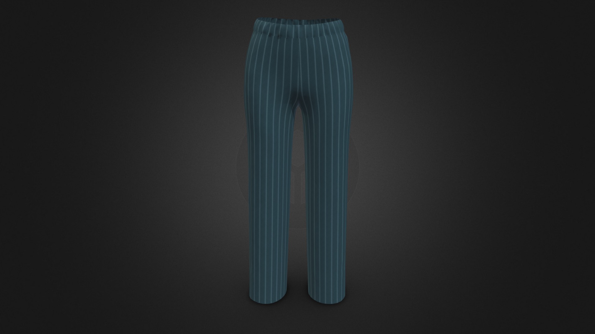 3D model Women’s 7-Band Pants - This is a 3D model of the Women's 7-Band Pants. The 3D model is about a blue rectangle with a white line on it.