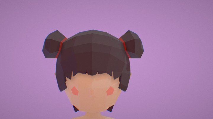 Low Poly Girl 3D Model