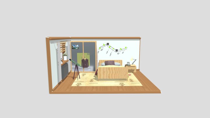Isometric Bed Room 3D Model