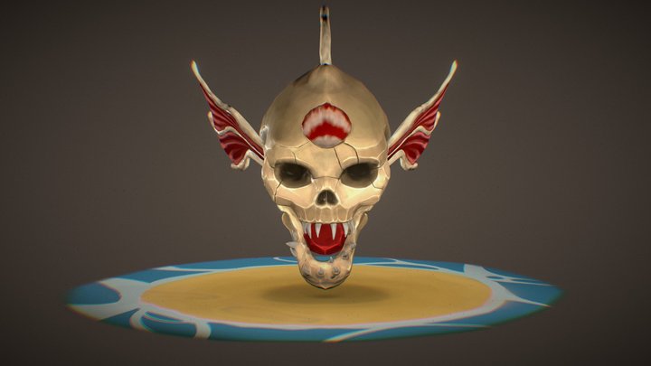 "Inhabitant of the sea" - Handpainted skull 3D Model