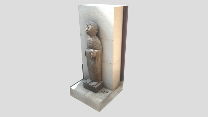 Stone Monk Statue(refined) 3D Model