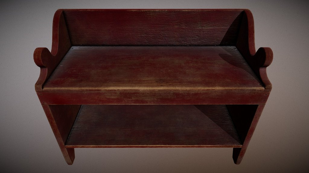 Painted Wooden Bench