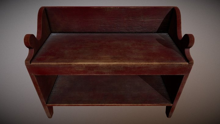 Painted Wooden Bench – Free 3D Model STL