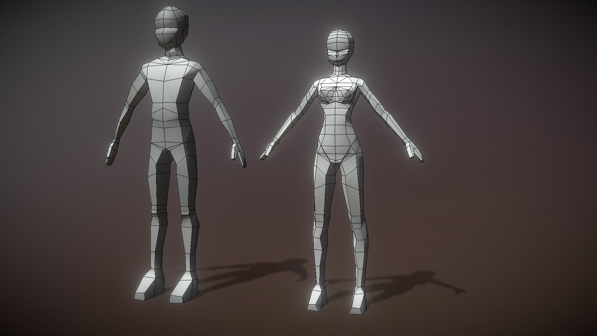 Male and female Body Template - Buy Royalty Free 3D model by Angel V ...