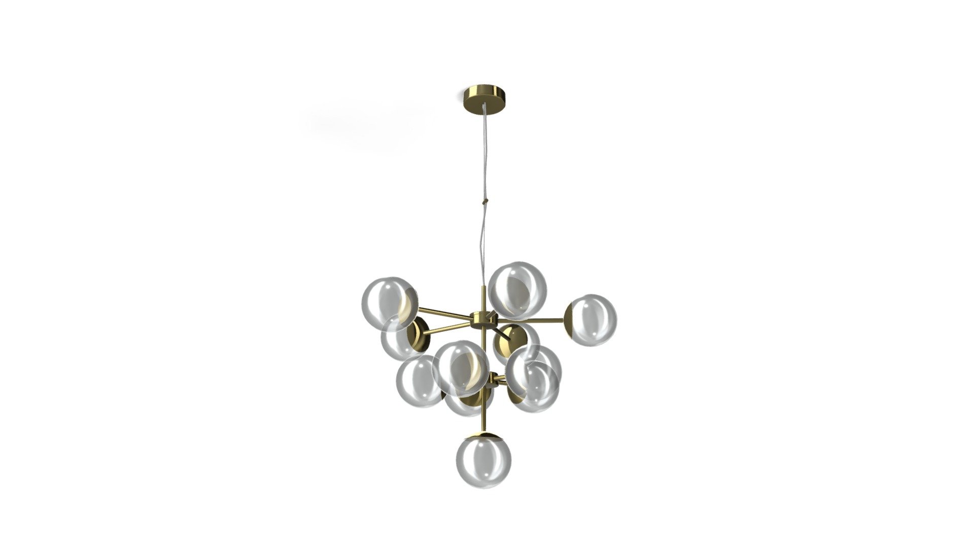 Globe Chandelie, Brass and Smoked Glass