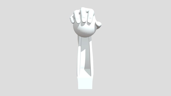 Kunst Schnecke Hand Mit Ball 3D Model