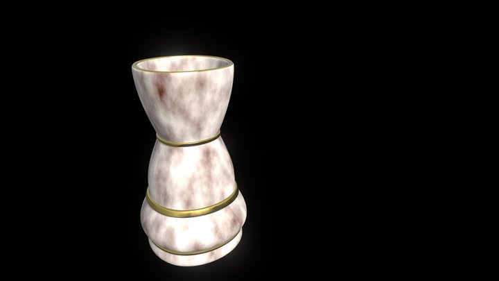 Vase with gold rings 3D Model