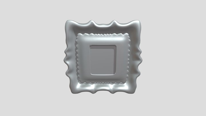decorative picture frame with cat image 3D Model