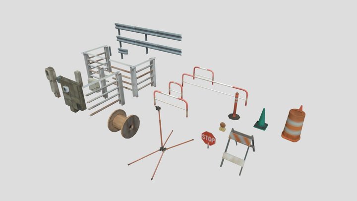Urban scenery accesories kit 3D Model
