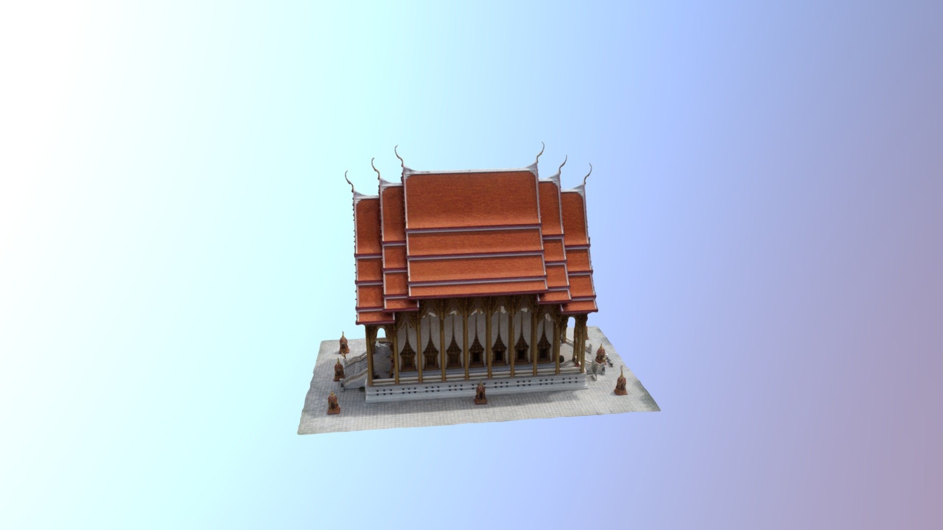 4saladang Temple All Simplified 3d Mesh