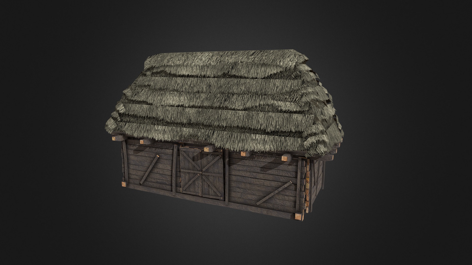 3D model Old hut 2 - This is a 3D model of the Old hut 2. The 3D model is about a wood box with a hole in it.