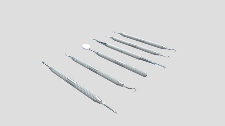 Realistic Dentist Tools 3D Model
