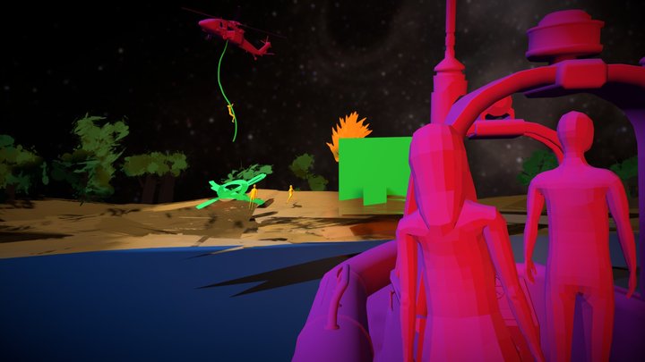 Digicat Model - Ocean Rescue - For CardboardVR 3D Model