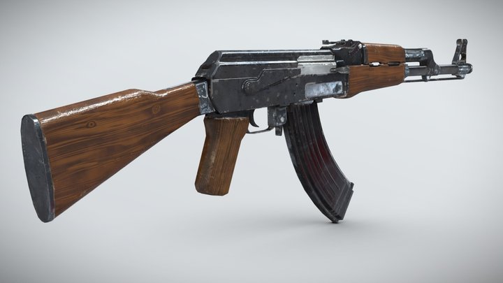 AK 47 Low Poly 3D Model