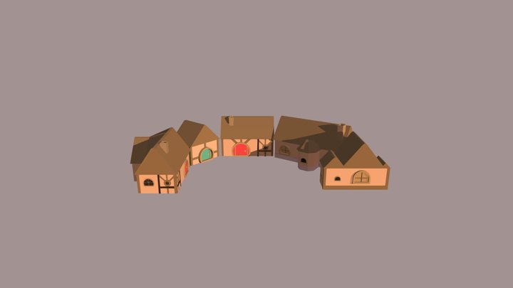 Houses Low Poly 3D Model