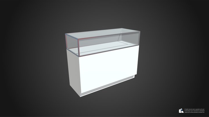 4 Ft Quarter View Glass Display Case 3D Model