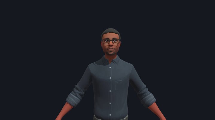 Stylized African Male 3D Model