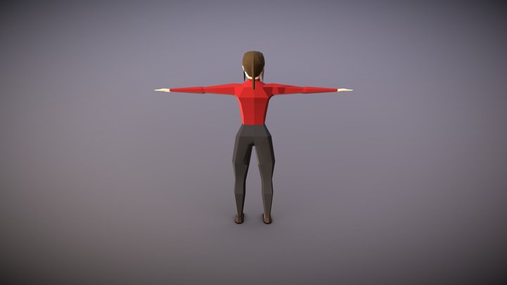 Red Shirt Low Poly 3D Model
