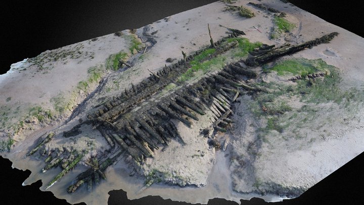Shipwreck, Sandy Haven, Pembrokeshire NPRN410571 3D Model