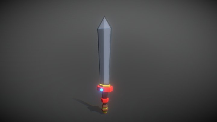 Low Poly Sword Beginner Tutorial 3D Model