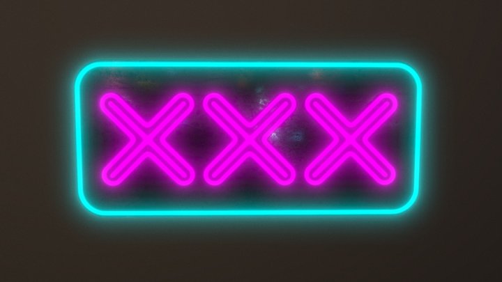 XXX Neon Sign 3D Model