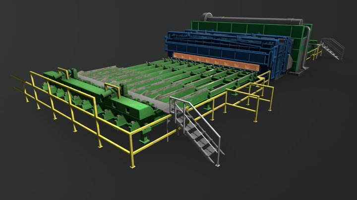 Heat treating furnace line ( steel industry ) 3D Model