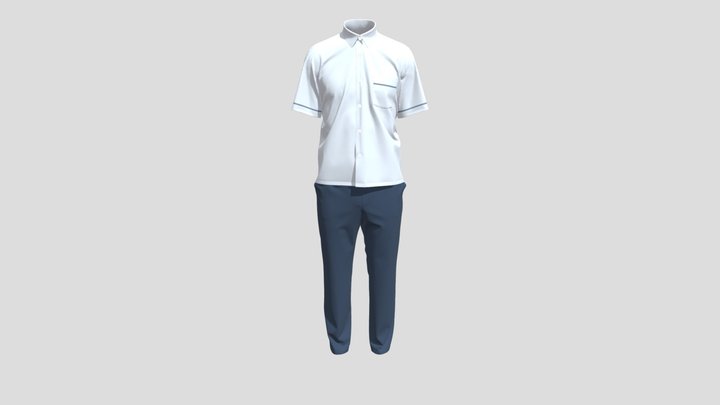 School Uniform Male Untucked 3D Model