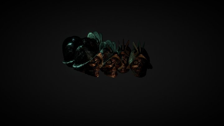 Conquistador Skulls 3D Model