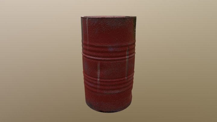 Busted Oil Drum 3D Model