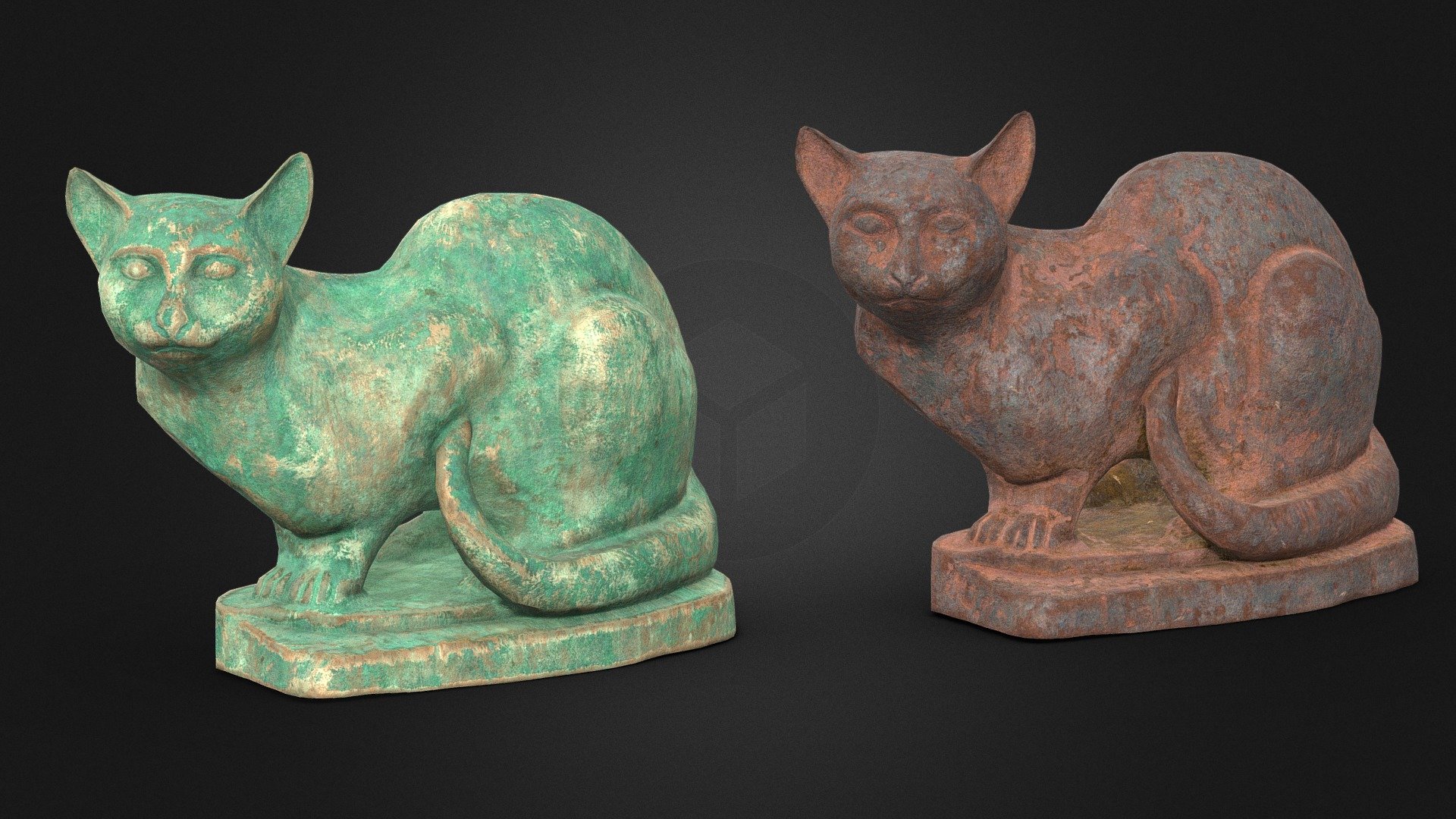 Sitting cat rusted statues - Download Free 3D model by Eleanie [dd806c1 ...