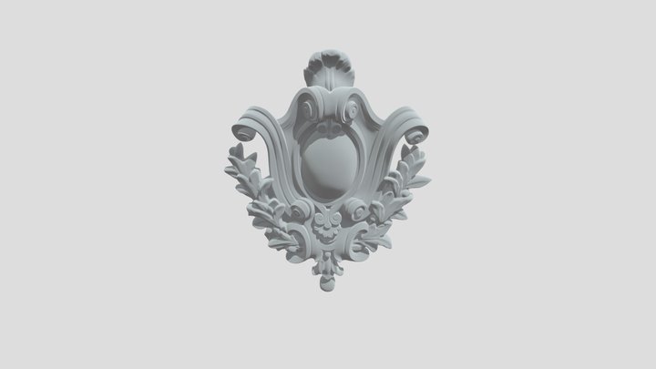 Ornate Baroque Cartouche 3D Model