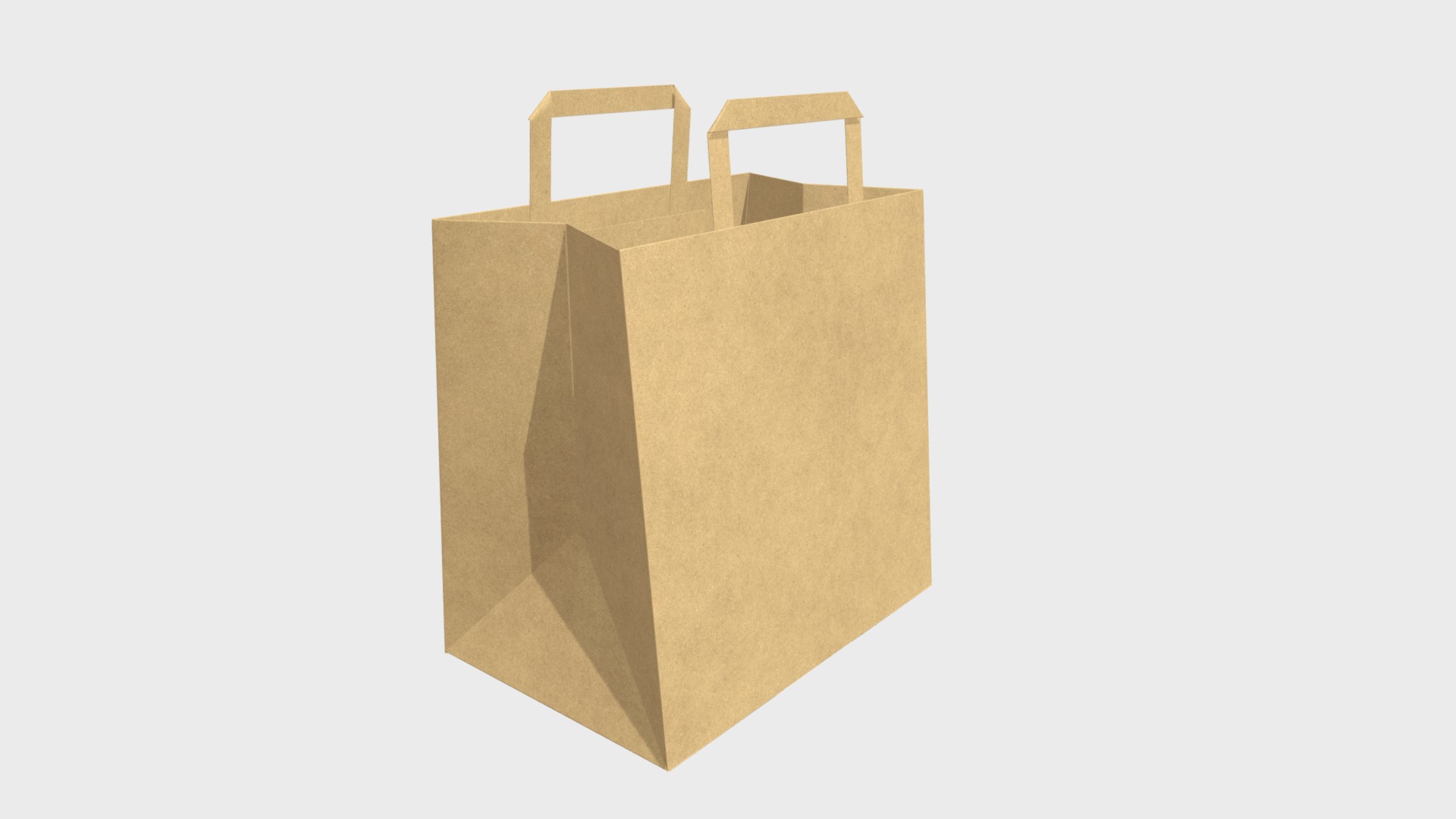 3D model Fast food paper bag - This is a 3D model of the Fast food paper bag. The 3D model is about a brown paper bag.