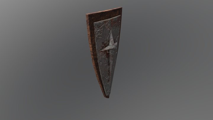 Rusted Shield With Front Brace 3D Model