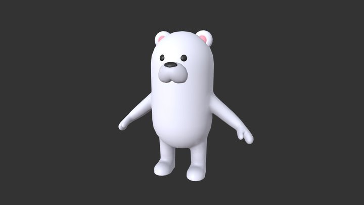 Rigged Polar Bear Character 3D Model