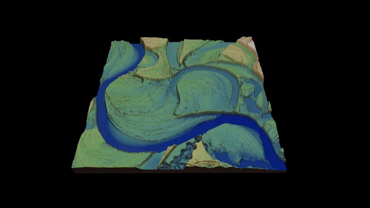 Ivalo river (Finland) DEM detail 3D Model