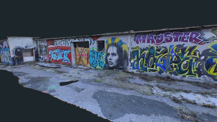 Graffiti on the wall 3D Model