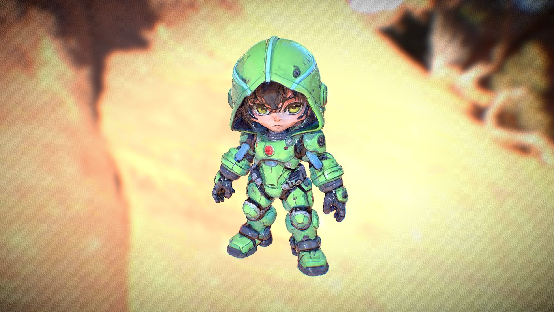 Chibi Cyber Bot - 3D model by gL0b3 [dd8a633] - Sketchfab