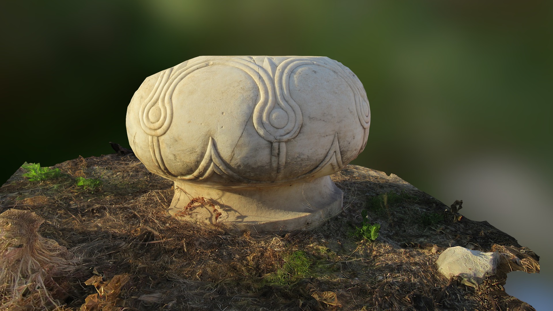 3D model Column headband, Saida (Lebanon) - This is a 3D model of the Column headband, Saida (Lebanon). The 3D model is about a stone sculpture of a head.