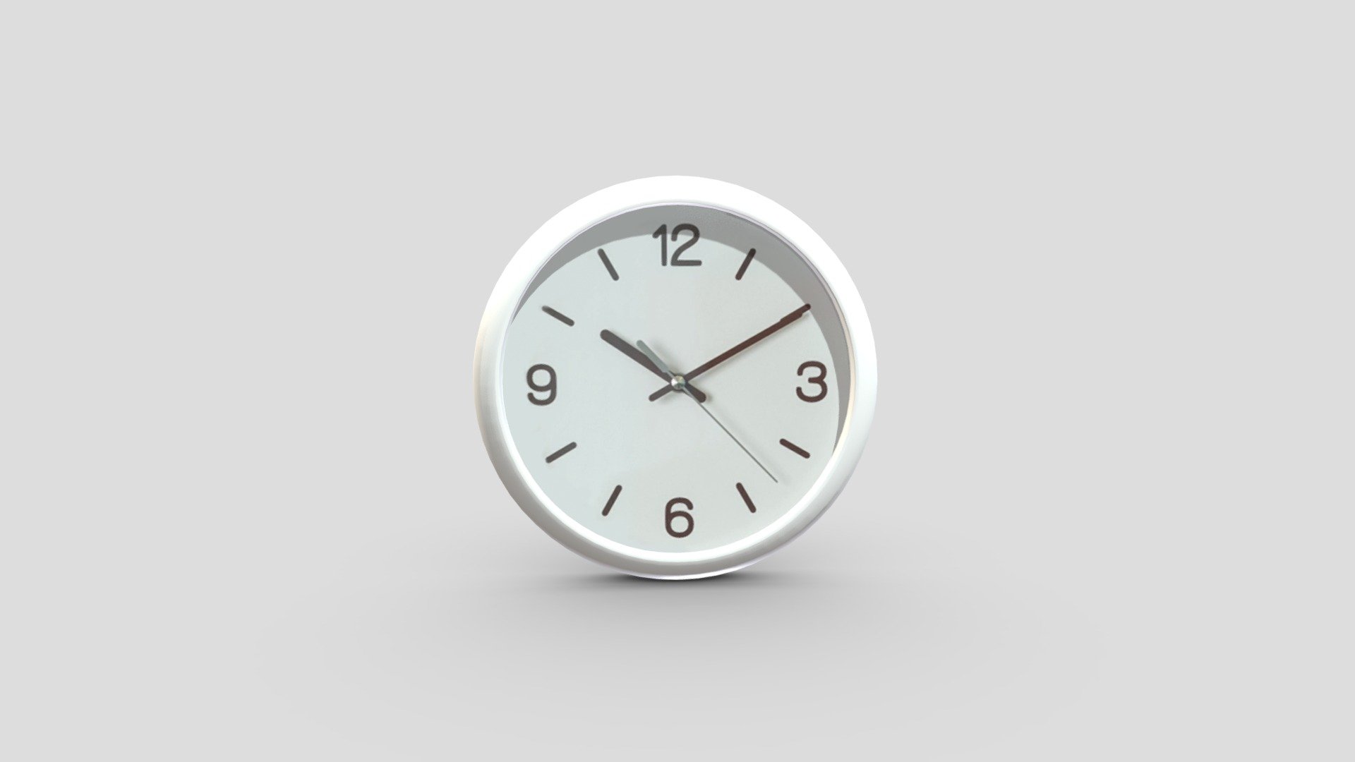White Dome Round Noiseless Wall Clock Buy Royalty Free 3D model by