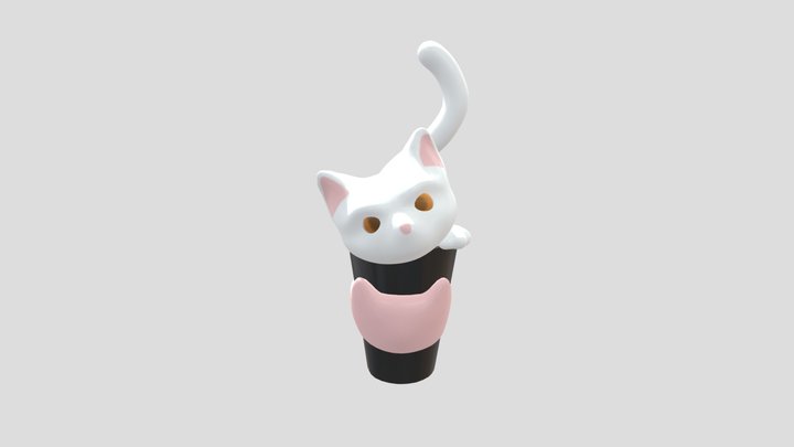 Cofix's cat in the cup 3D Model
