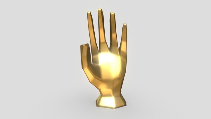 Gold Left Hand Statue 3D Model