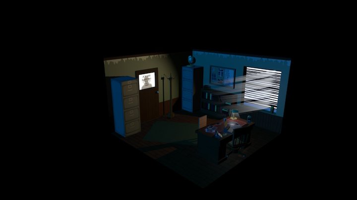 Film Noire Detective's Office 3D Model